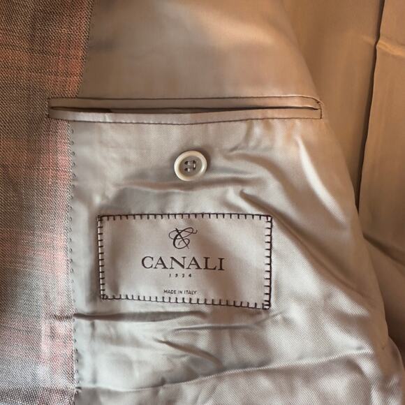 NWT Canali Men’s Wool Silk Linen Plaid Sport Coat Blazer Size 56R US 46R Luxury - Picture 6 of 12